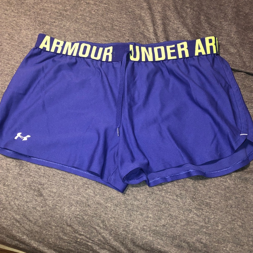 Purple & Green Under Armour Shorts